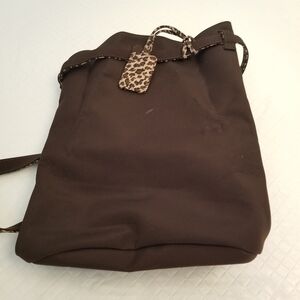 9 West Brown Backpack With Animal Print Accents 10 X 12 X 5